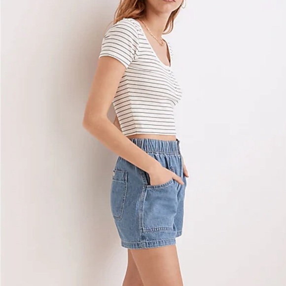 Denim Pull-on Utility Shorts - Picture 2 of 6